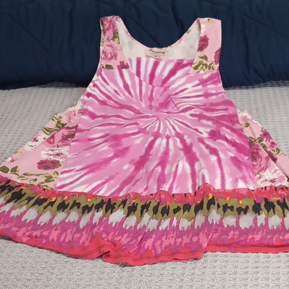 Pink Tie-Dye Floral  Top
